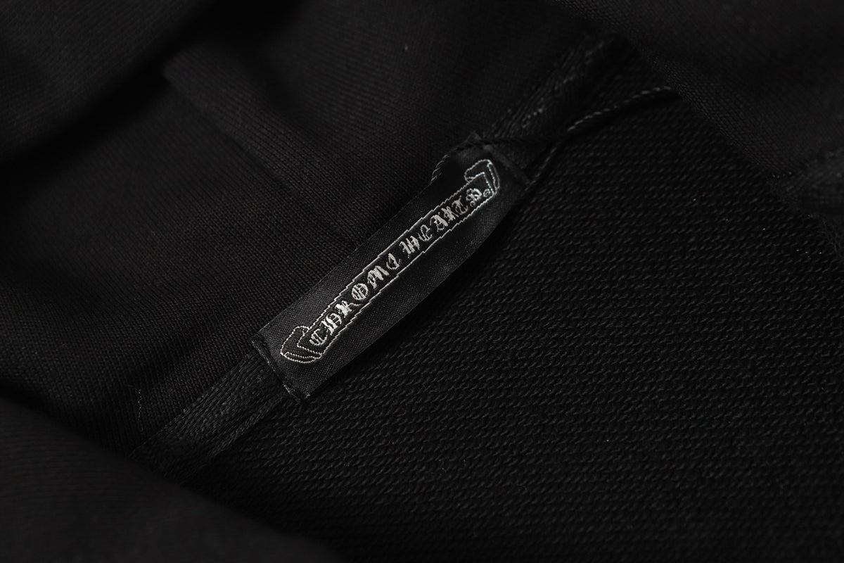 Chrome Hearts Colorful Rhinestone Hoodie - Black Gothic Street 2608